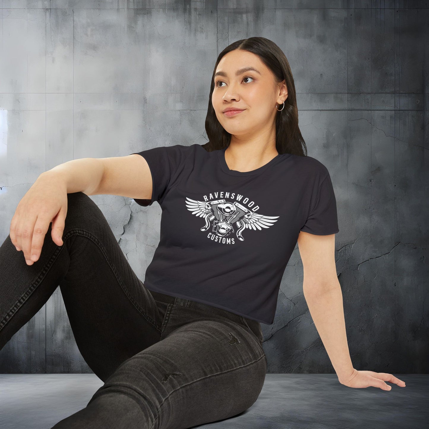 Ravenswood Customs Women's Festival Crop Top - Boho Chic Tee for Summer Events