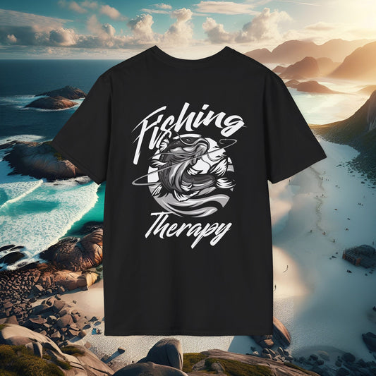 Fishing Therapy Unisex Softstyle T-Shirt | Angler Gift, Fishing Lover Tee, Relaxation Shirt, Outdoor Adventure Apparel, Fishing Quotes