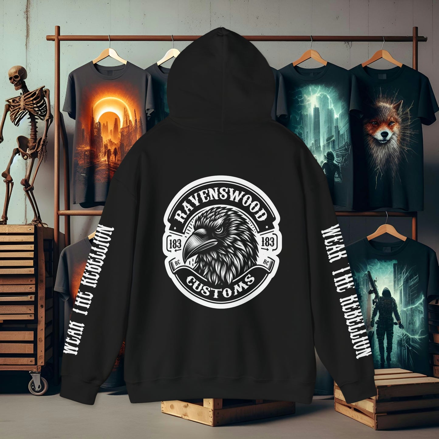 Ravenswood Customs Wear the Rebellion Unisex Heavy Blend™ Hooded Sweatshirt