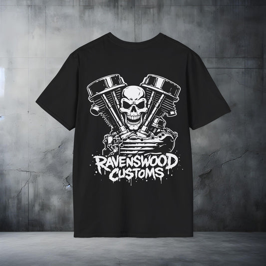 Ravenswood Customs Skull Panhead Vtwin Engine T-Shirt
