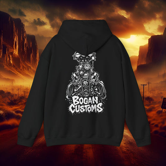 Bogan Customs Blown V8 Engine Graphic Hoodie Pullover