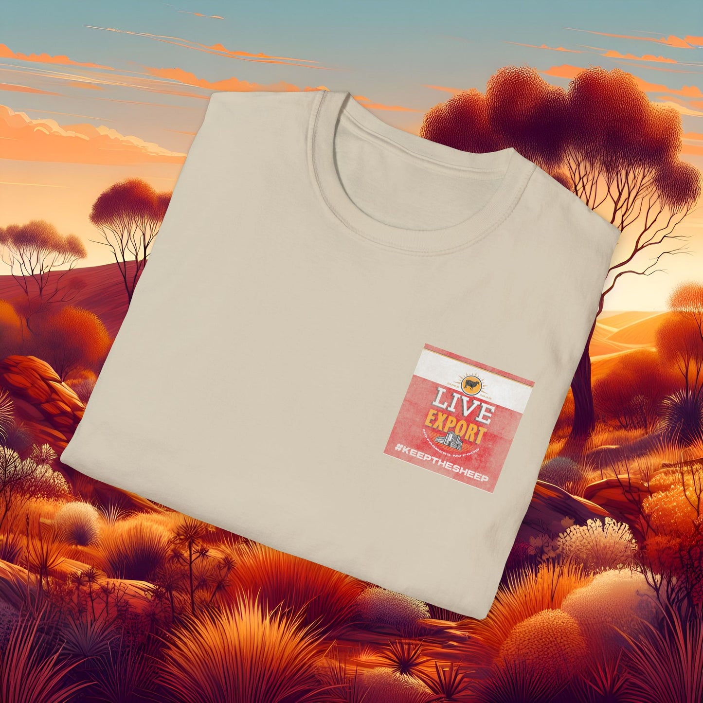 Worn and Distressed Live Export #keepthesheep Unisex Softstyle T-Shirt - Bold Graphic Tee for Keep the Sheep movement