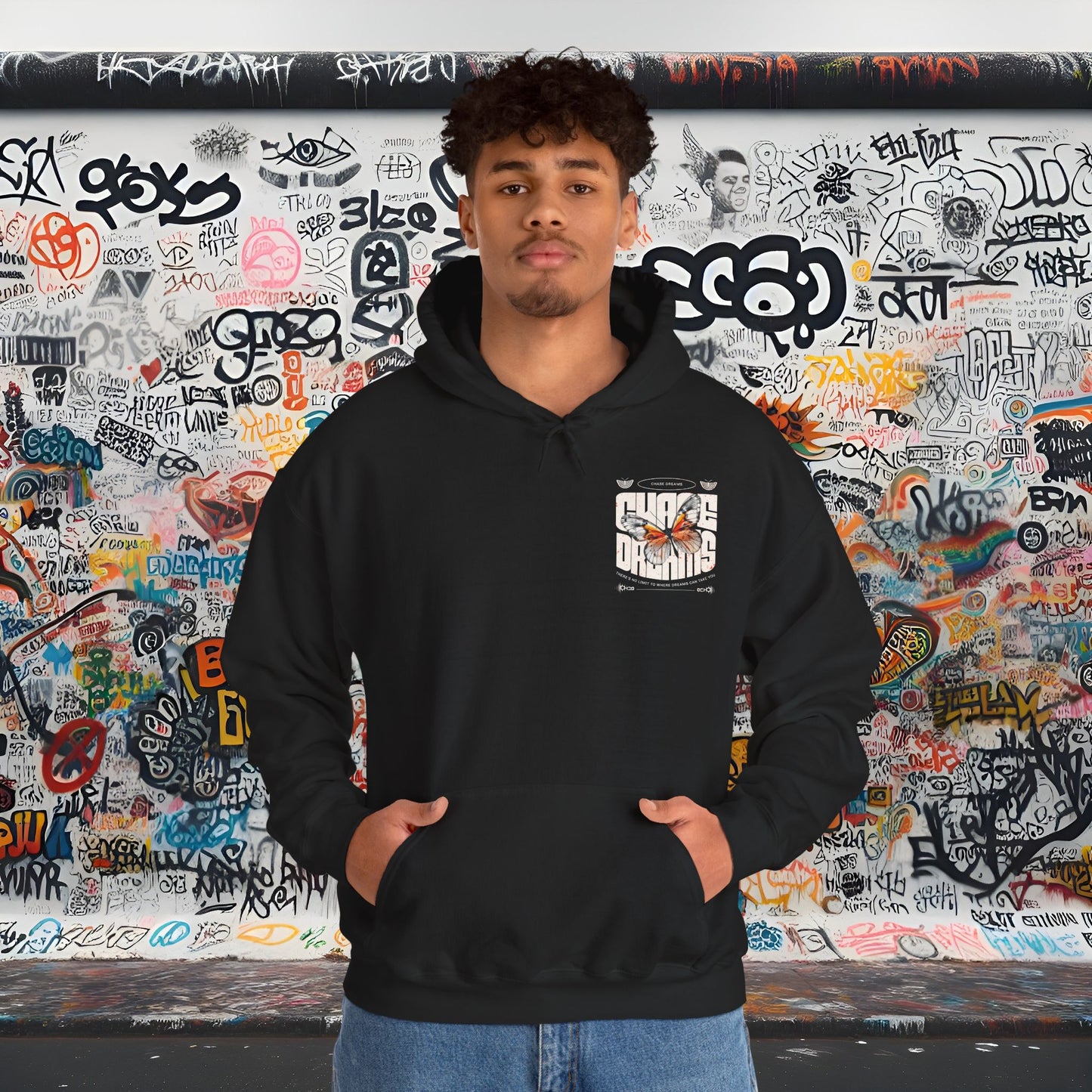 Chase Dreams Hoodie | Unisex Heavy Blend™ Sweatshirt, Inspiring Gift for Dreamers, Cozy Layer for All Seasons, Unique Graphic Design