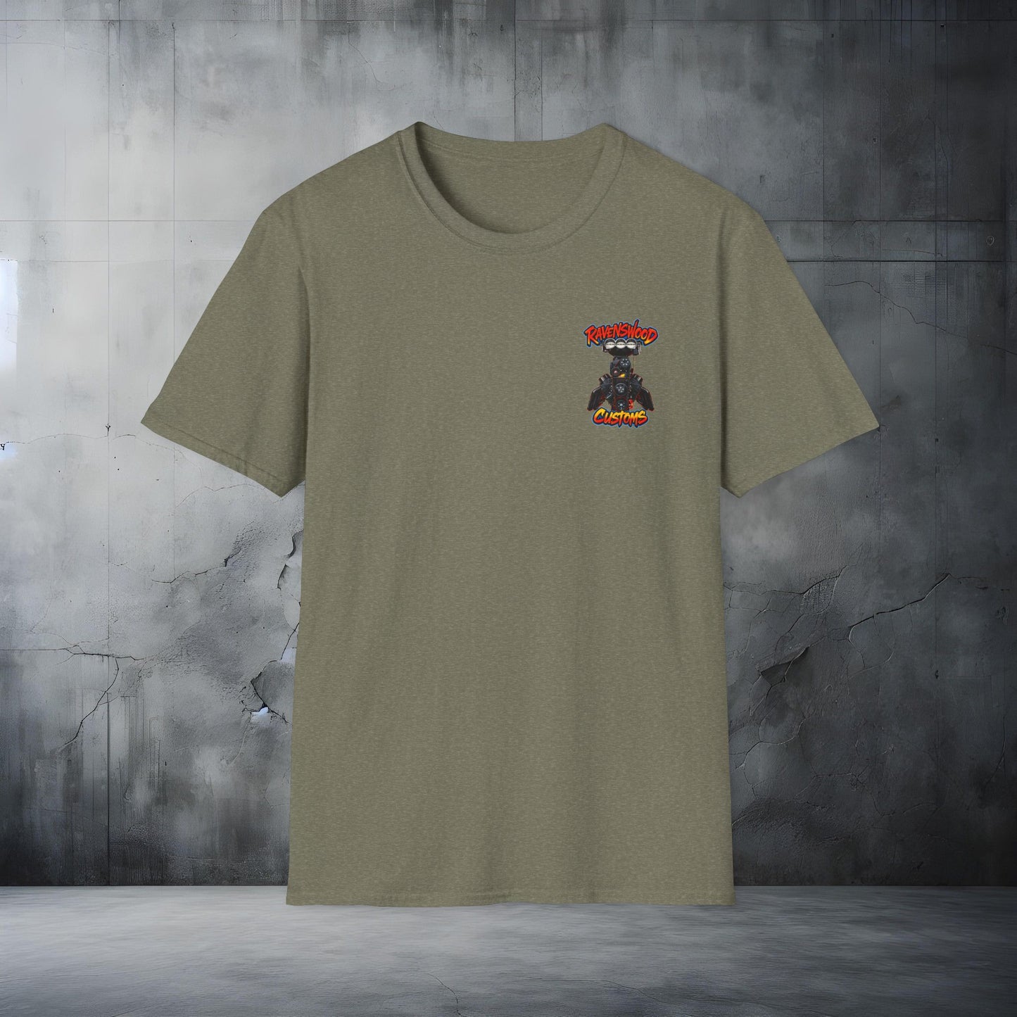 Ravenswood Customs Blown Injected Chevy Engine Graphic T-Shirt