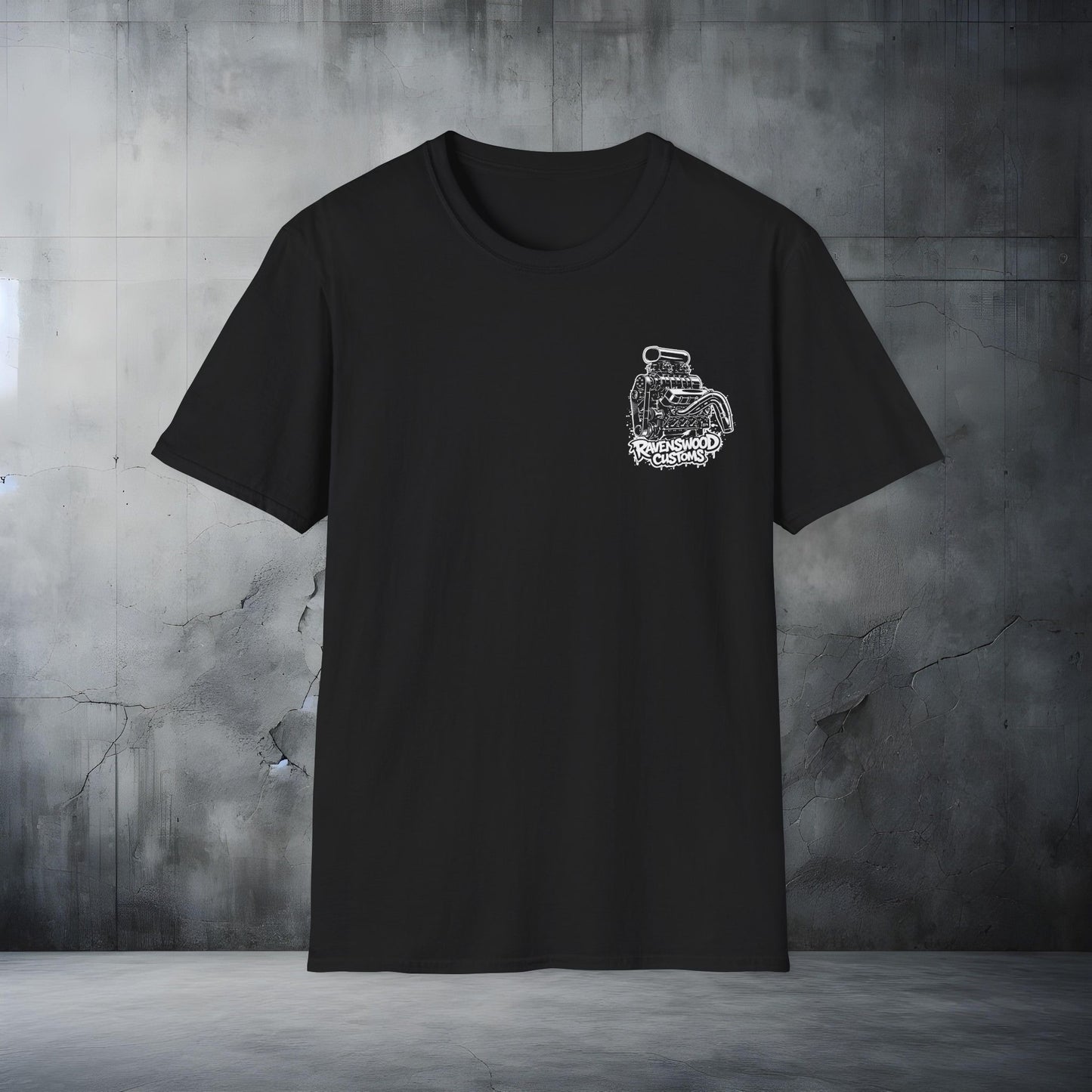 Ravenswood Customs Blown V8 Engine Graphic T-Shirt