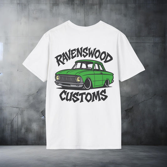 Ravenswood Customs Unisex Softstyle T-Shirt - Green XP Falcon Design, Cool Graphic Tee