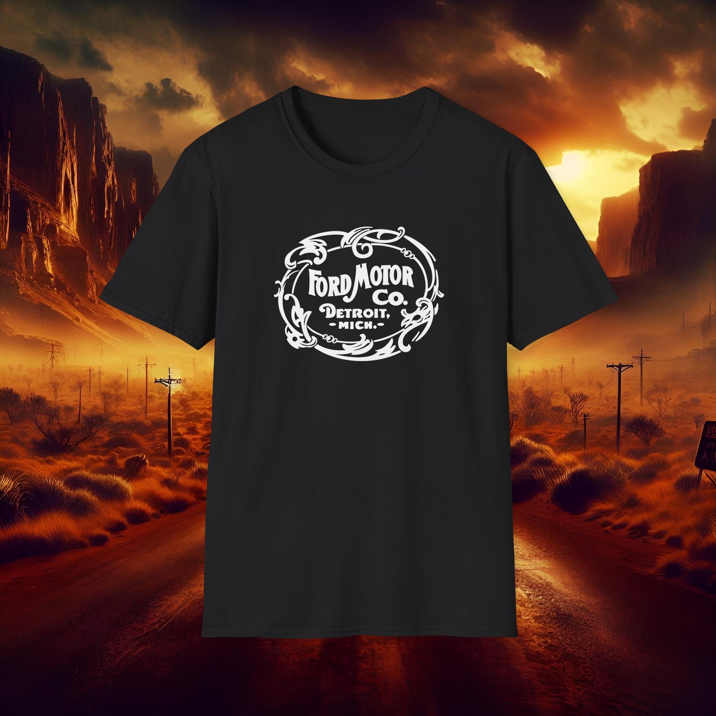 Vintage Ford Graphic T-Shirt, Classic Car Lover Tee, Unisex Softstyle Shirt, Gift for Mechanic, Retro Auto Apparel