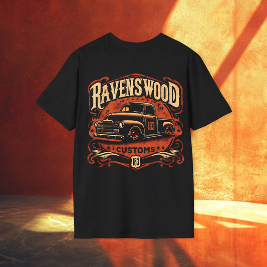 Ravenswood Customs Unisex Softstyle Graphic Tee, Vintage Truck Design 3