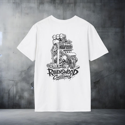 Ravenswood Customs Supercharged LS V8 Engine Graphic T-Shirt