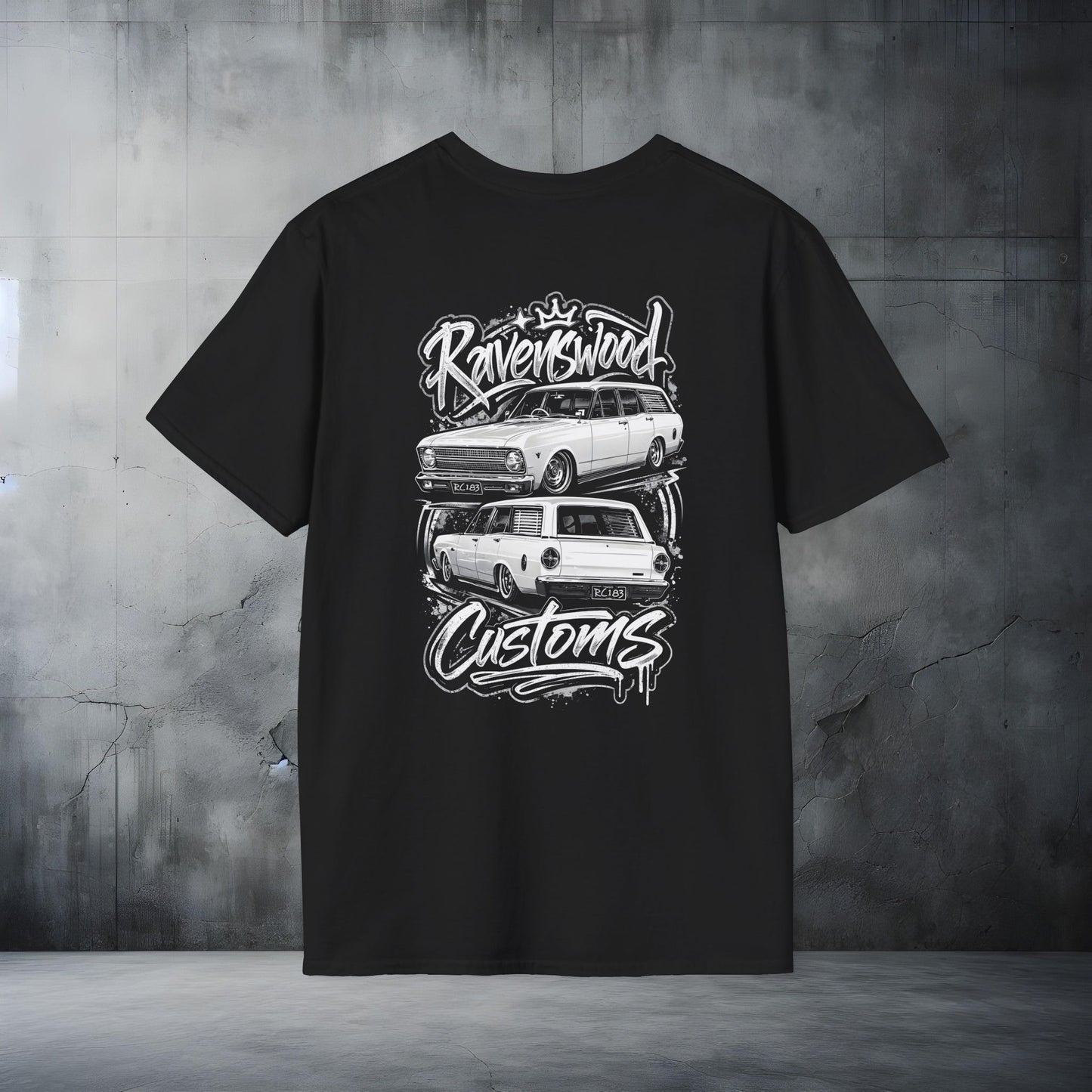 Ravenswood Customs XR Falcon Wagon Classic Car Stack T-Shirt Vintage Muscle Car Graphic