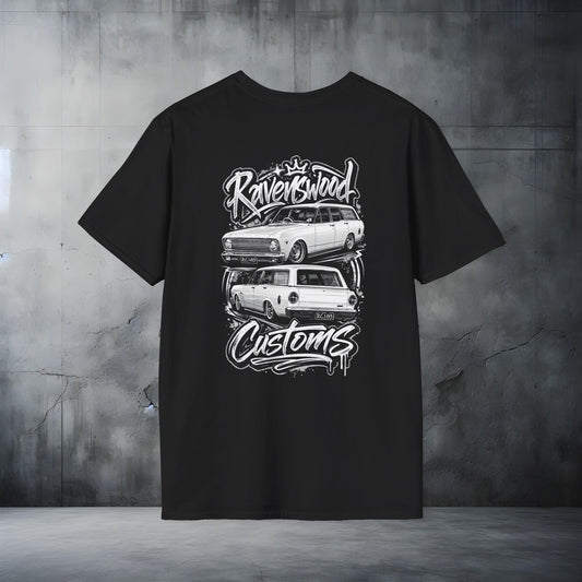 Ravenswood Customs XR Falcon Wagon Classic Car Stack T-Shirt Vintage Muscle Car Graphic