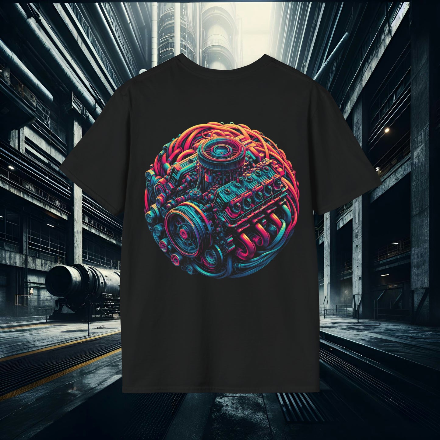 Vivid V8 Engine 2 Unisex Softstyle T-Shirt