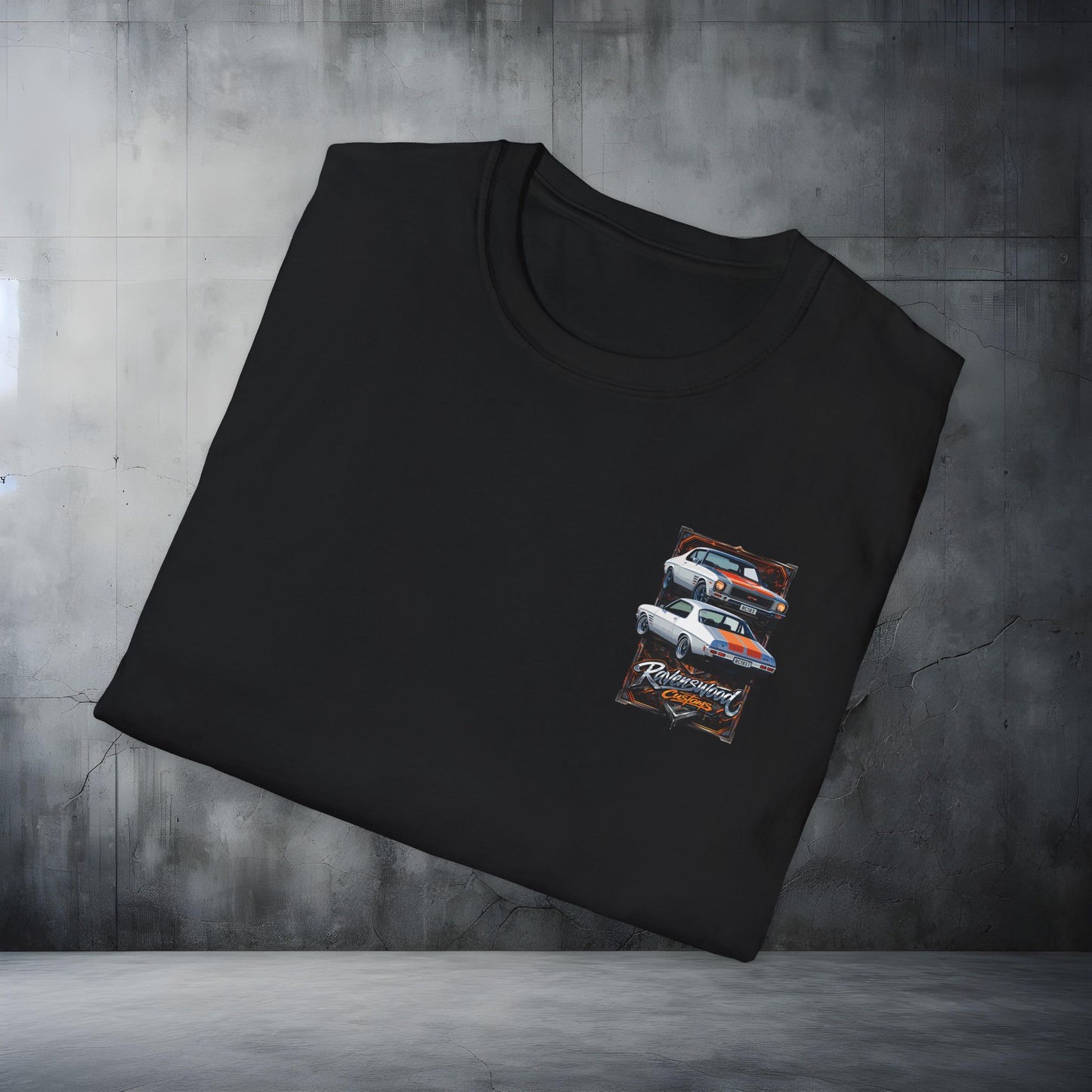 Ravenswood Customs HQ GTS Monaro Classic Car Stack T-Shirt Vintage Muscle Car Graphic