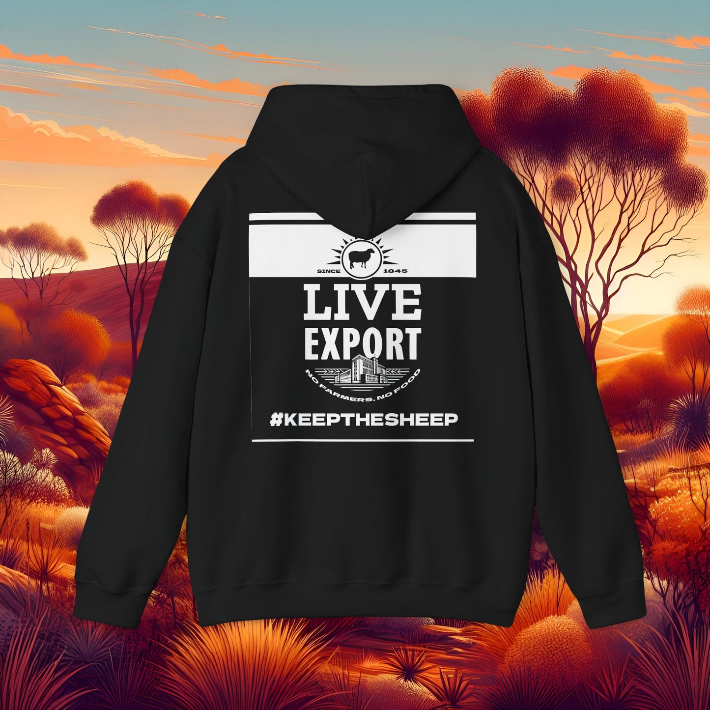 Live Export Keep the Sheep Black & White Unisex Heavy Blend™ Hooded Sweatshirt