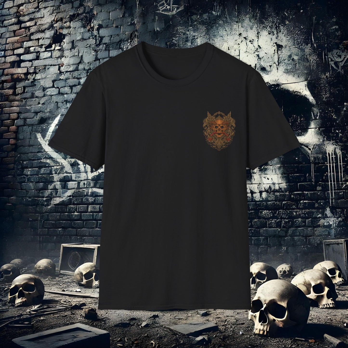 Demon Skull 3 Unisex Softstyle T-Shirt