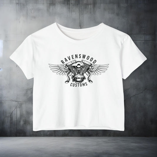 Ravenswood Customs Women's Festival Crop Top - Boho Chic Tee for Summer Events