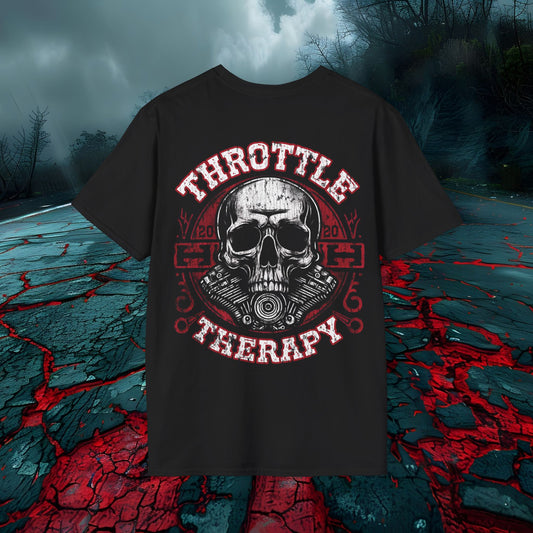 Throttle Therapy Graphic T-Shirt for Motorcycle Enthusiasts