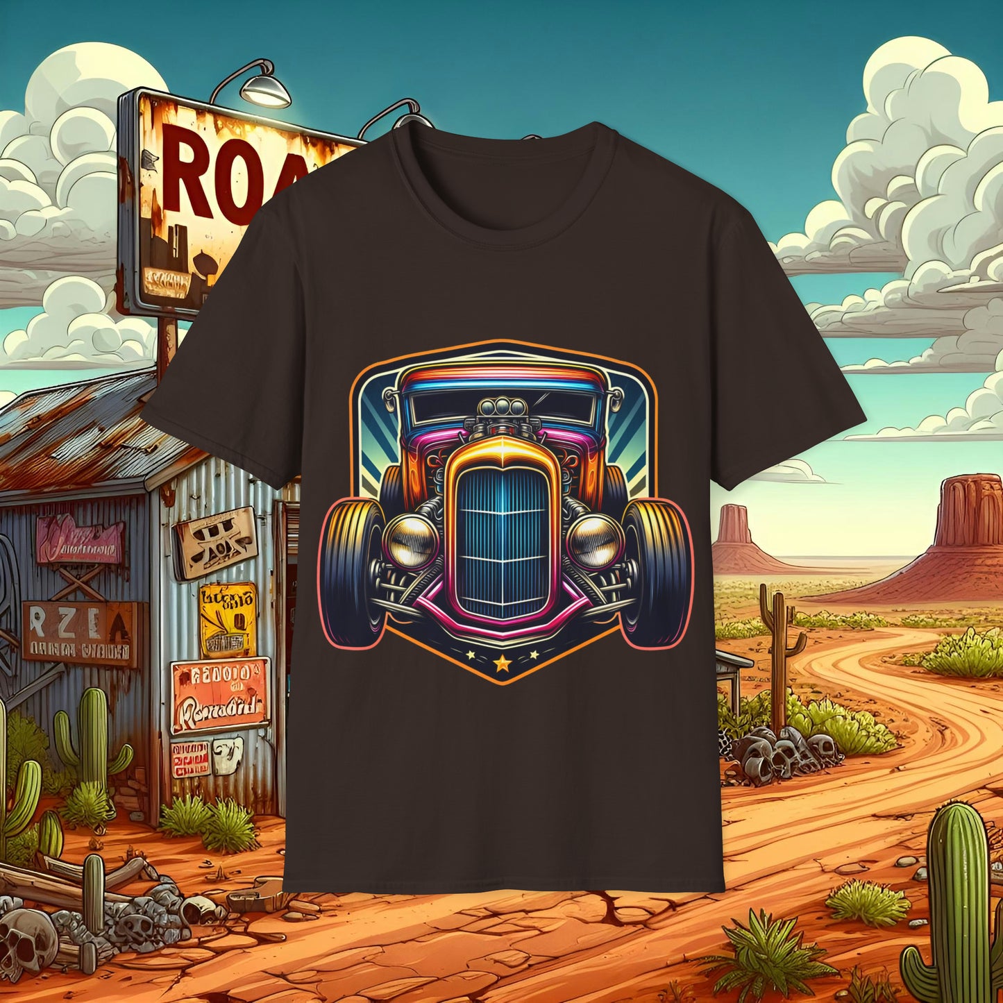 Toon Hot Rod 2 Unisex Softstyle T-Shirt