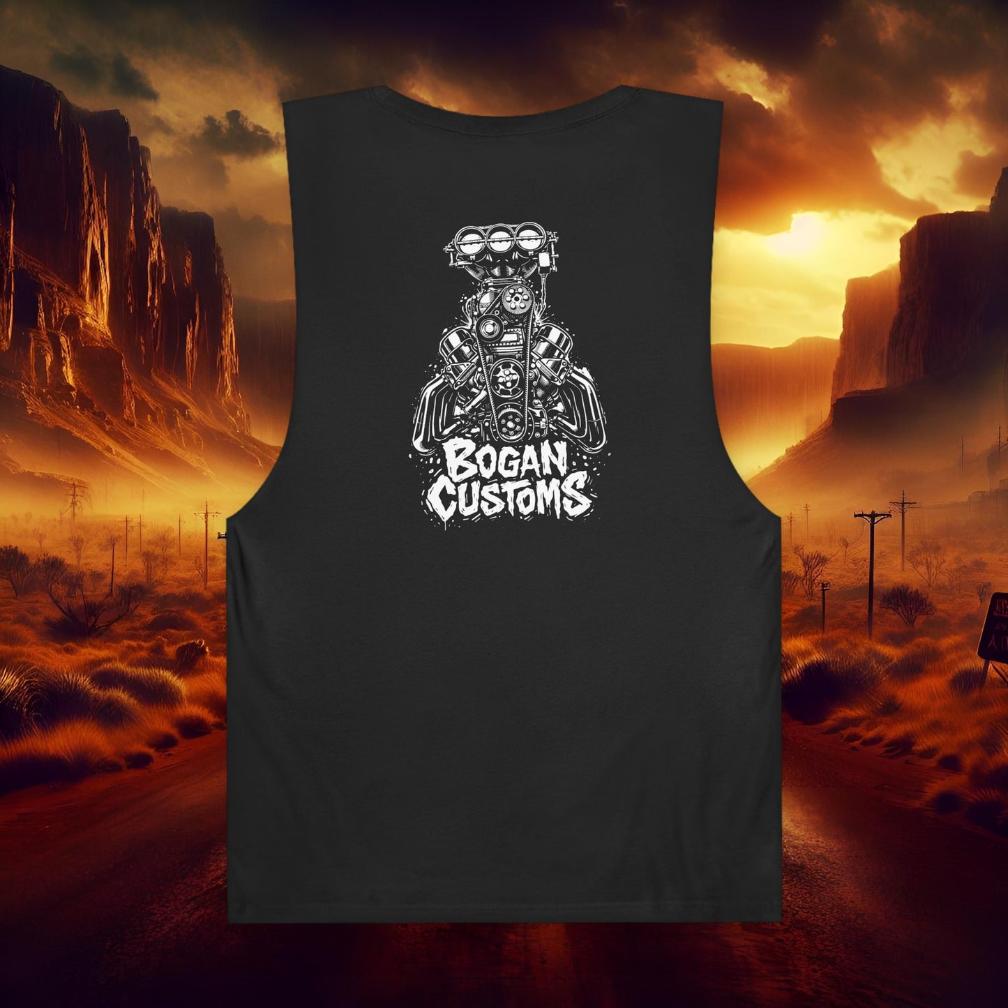Bogan Customs Blown V8 Engine Graphic Barnard Tank Top