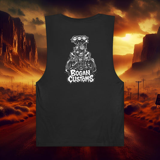Bogan Customs Blown V8 Engine Graphic Barnard Tank Top