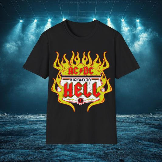 Highway to Hell Rock T-Shirt, Unisex Graphic Tee, Music Festival Apparel, Band Merchandise, AC/DC Lover Gift