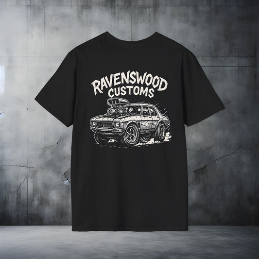Ravenswood Customs HQ Sedan T-Shirt | Unisex Softstyle Tee