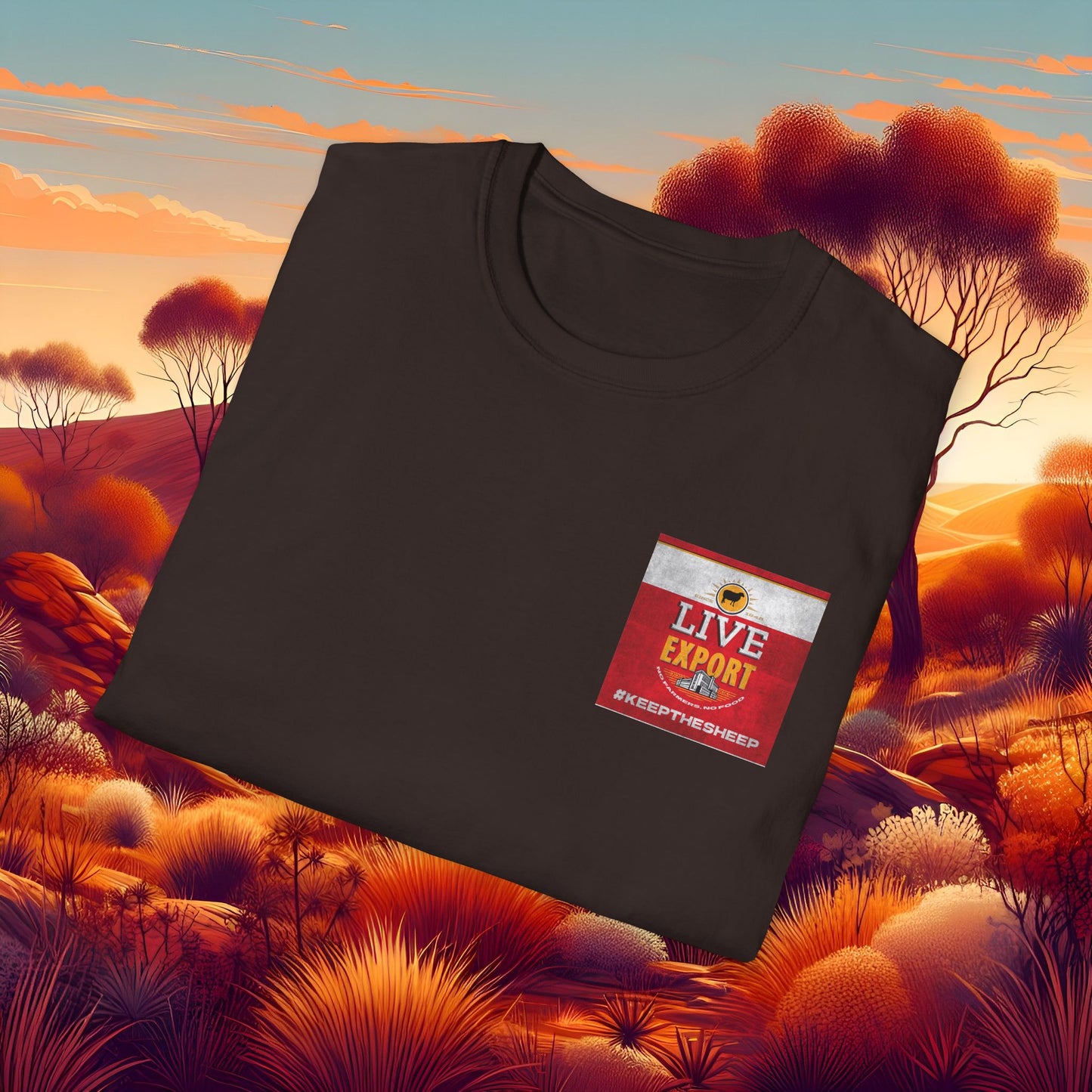 Worn and Distressed Live Export #keepthesheep Unisex Softstyle T-Shirt - Bold Graphic Tee for Keep the Sheep movement