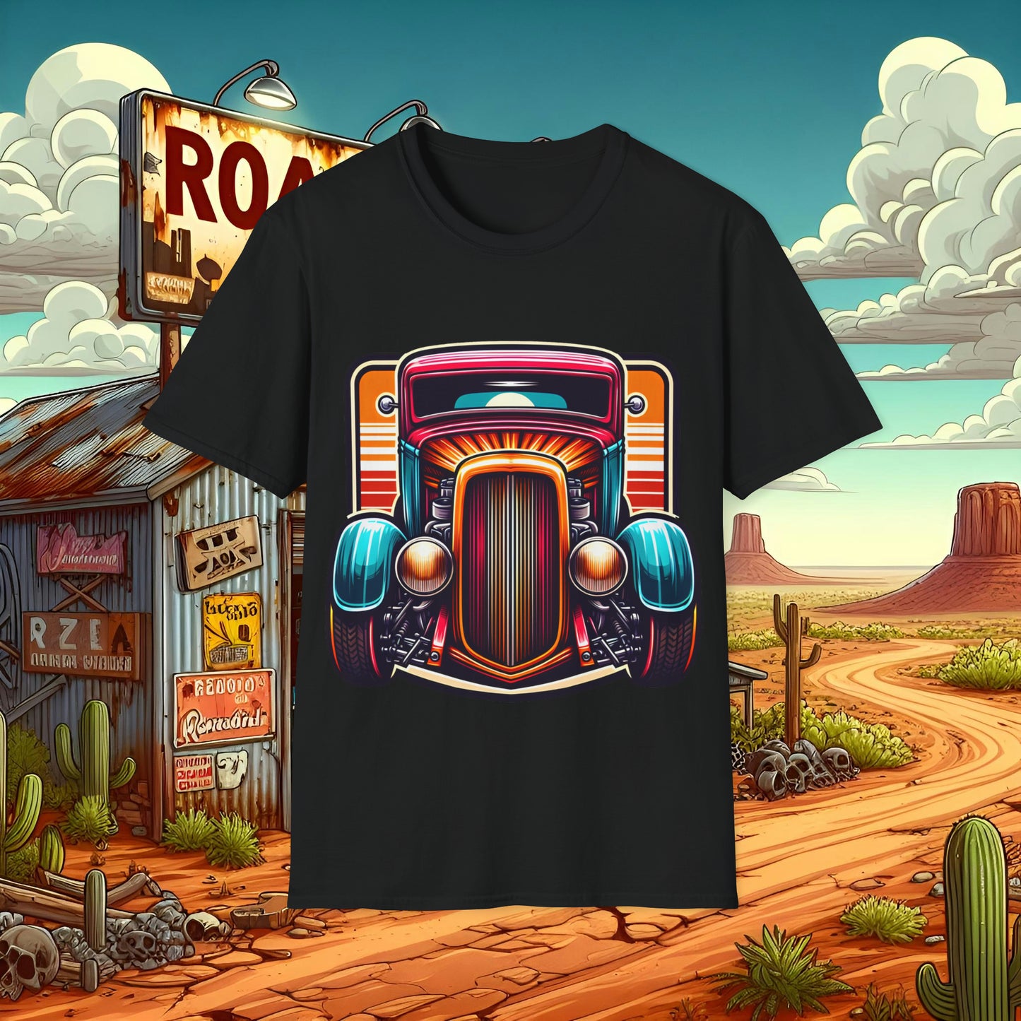 Toon Hot Rod 3 Unisex Softstyle T-Shirt