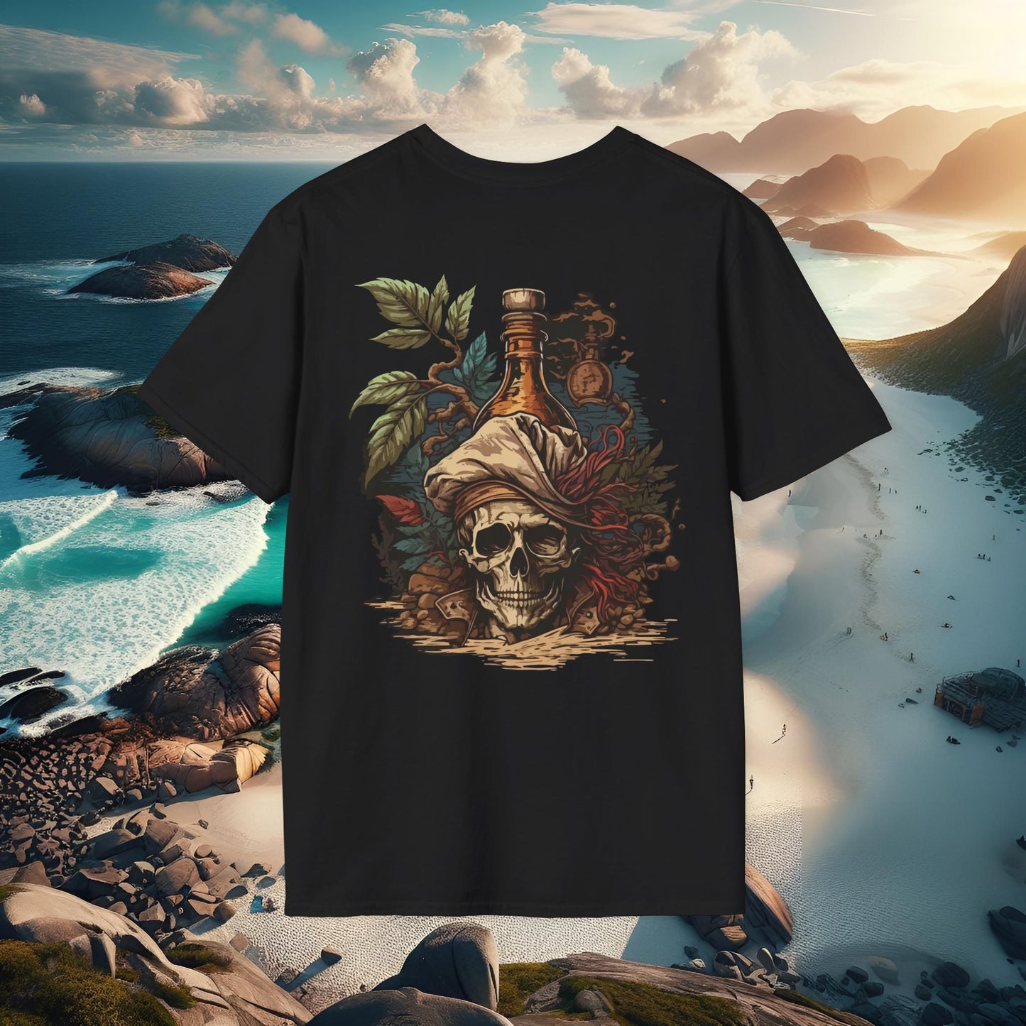 Bottle Skull Unisex Softstyle T-Shirt