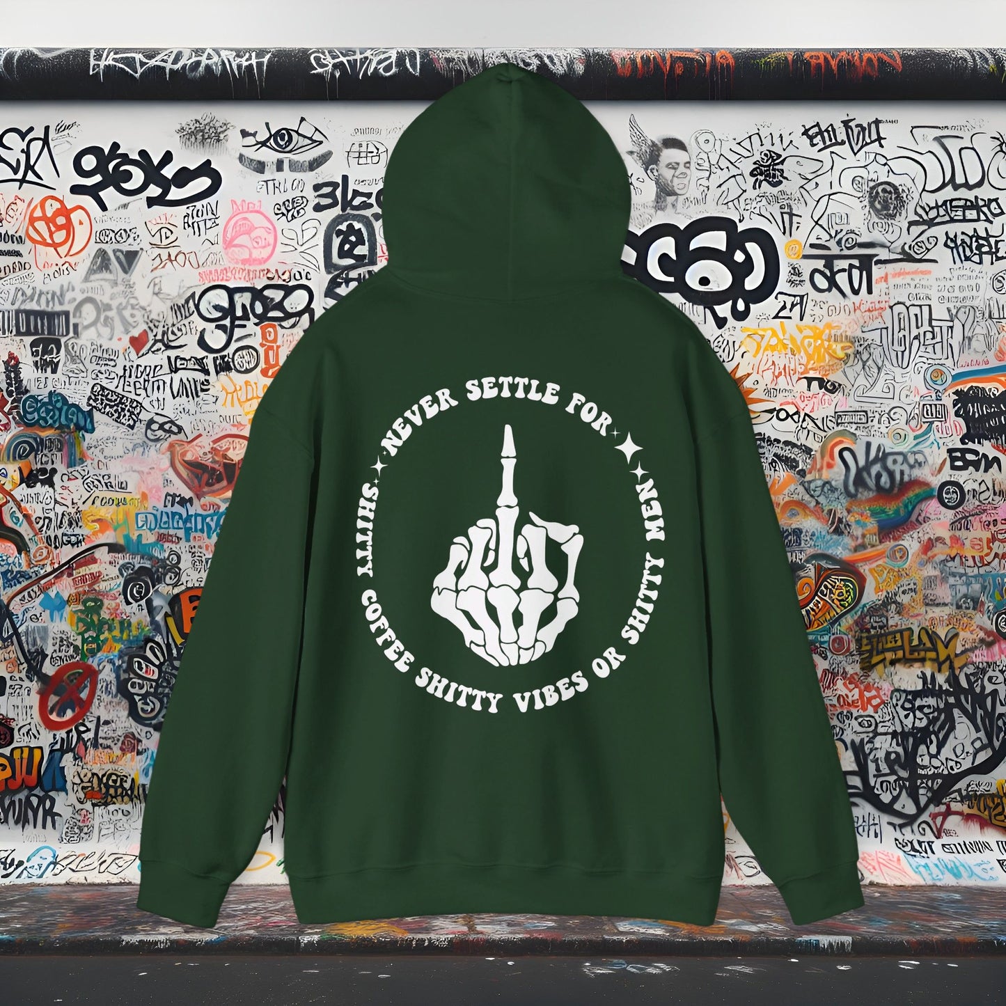 Never Settle Unisex Heavy Blend™ Hooded Sweatshirt