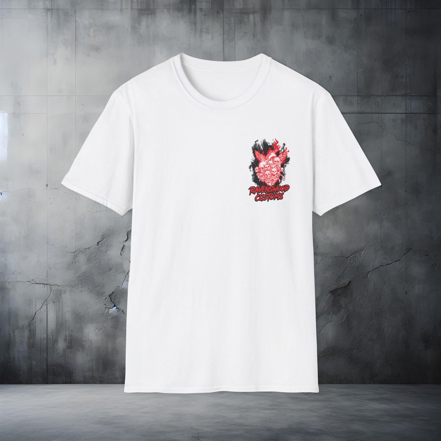 Ravenswood Customs Burning Heart of Skulls T-Shirt Graphic Streetwear Tee