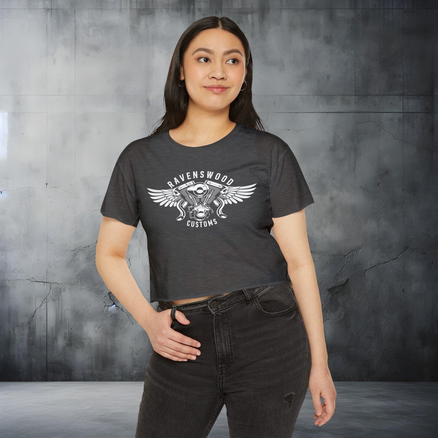Ravenswood Customs Women's Festival Crop Top - Boho Chic Tee for Summer Events