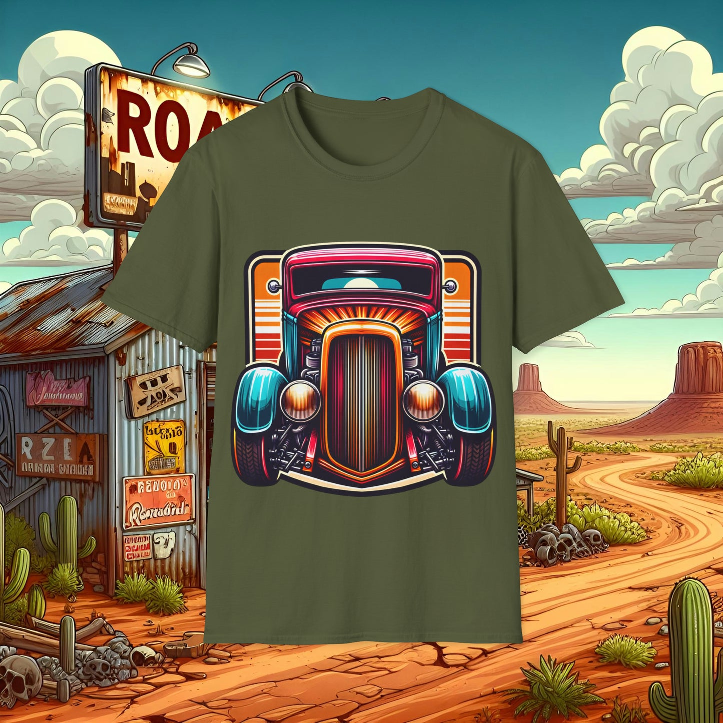 Toon Hot Rod 3 Unisex Softstyle T-Shirt