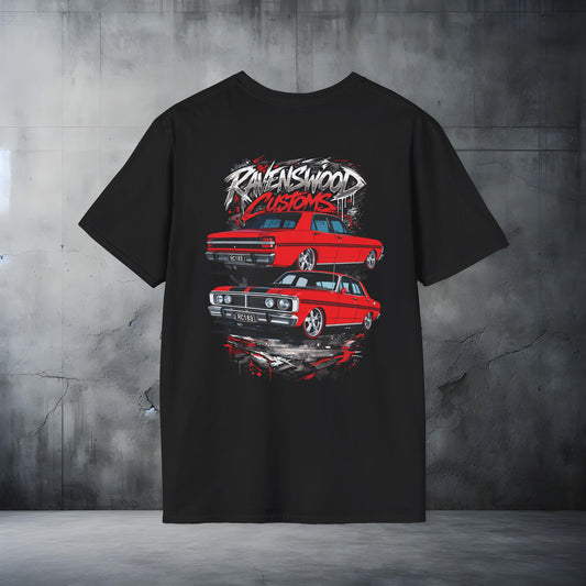 Ravenswood Customs Ford XY GT Falcon Classic Car Stack T-Shirt Vintage Muscle Car Graphic