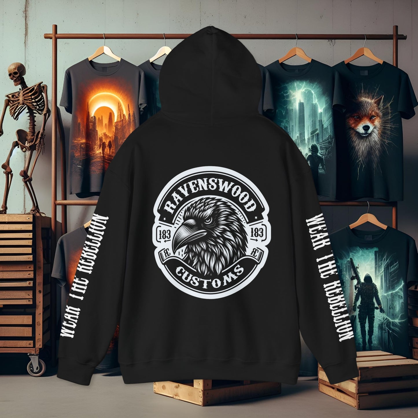 Ravenswood Customs Wear the Rebellion OG Unisex Heavy Blend™ Hooded Sweatshirt