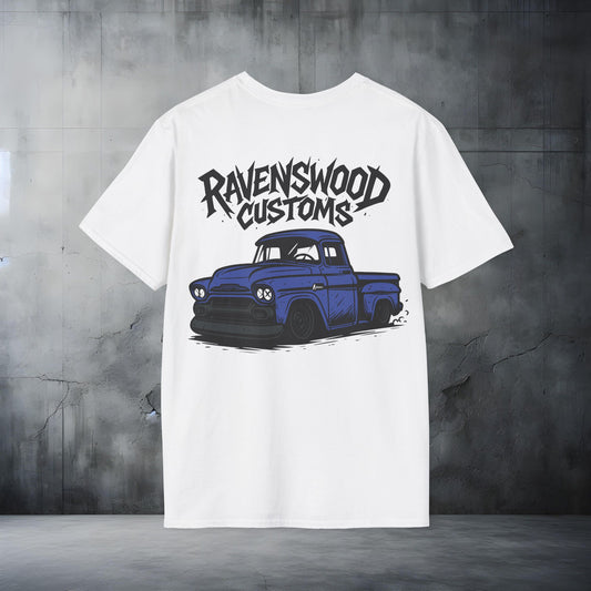 Ravenswood Customs Unisex Softstyle T-Shirt - Purple Vintage Truck Design, Cool Graphic Tee
