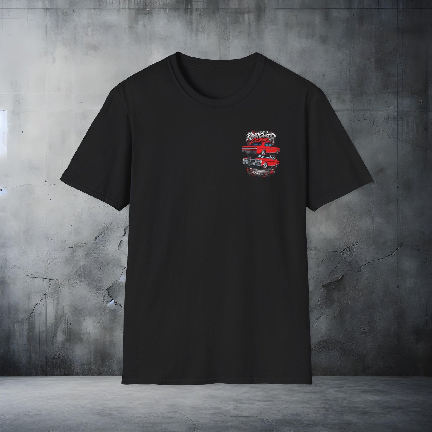 Ravenswood Customs Ford XY GT Falcon Classic Car Stack T-Shirt Vintage Muscle Car Graphic