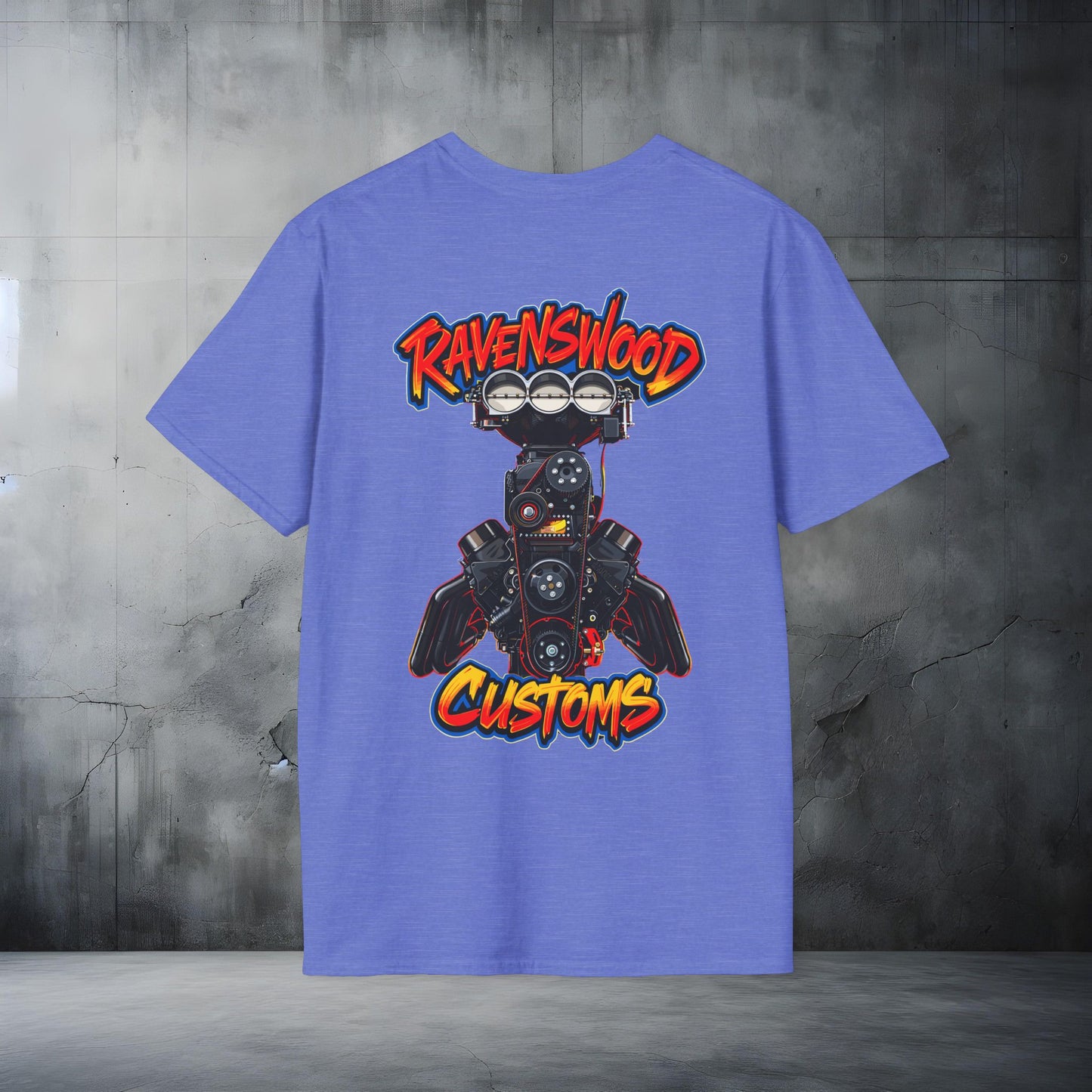 Ravenswood Customs Blown Injected Chevy Engine Graphic T-Shirt