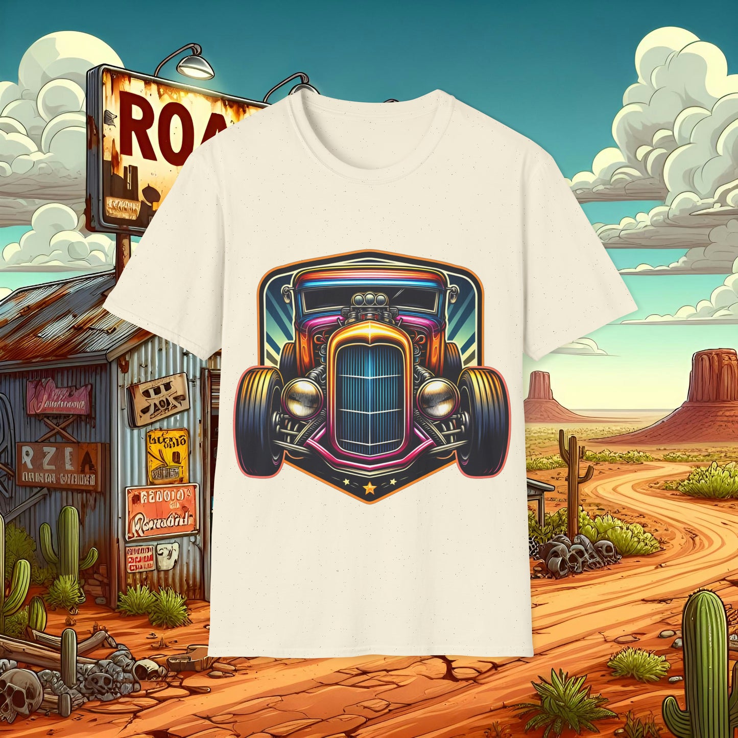 Toon Hot Rod 2 Unisex Softstyle T-Shirt