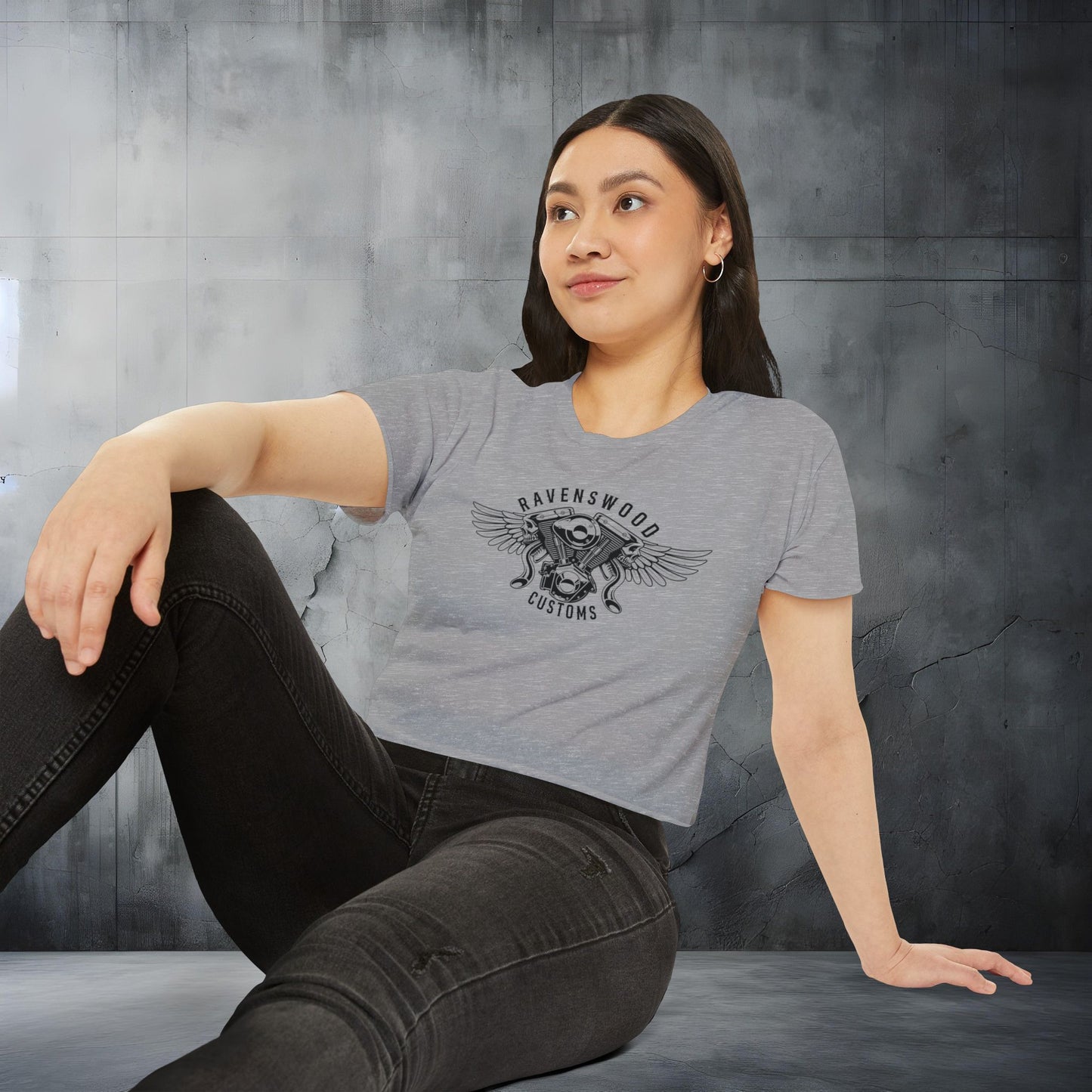 Ravenswood Customs Women's Festival Crop Top - Boho Chic Tee for Summer Events
