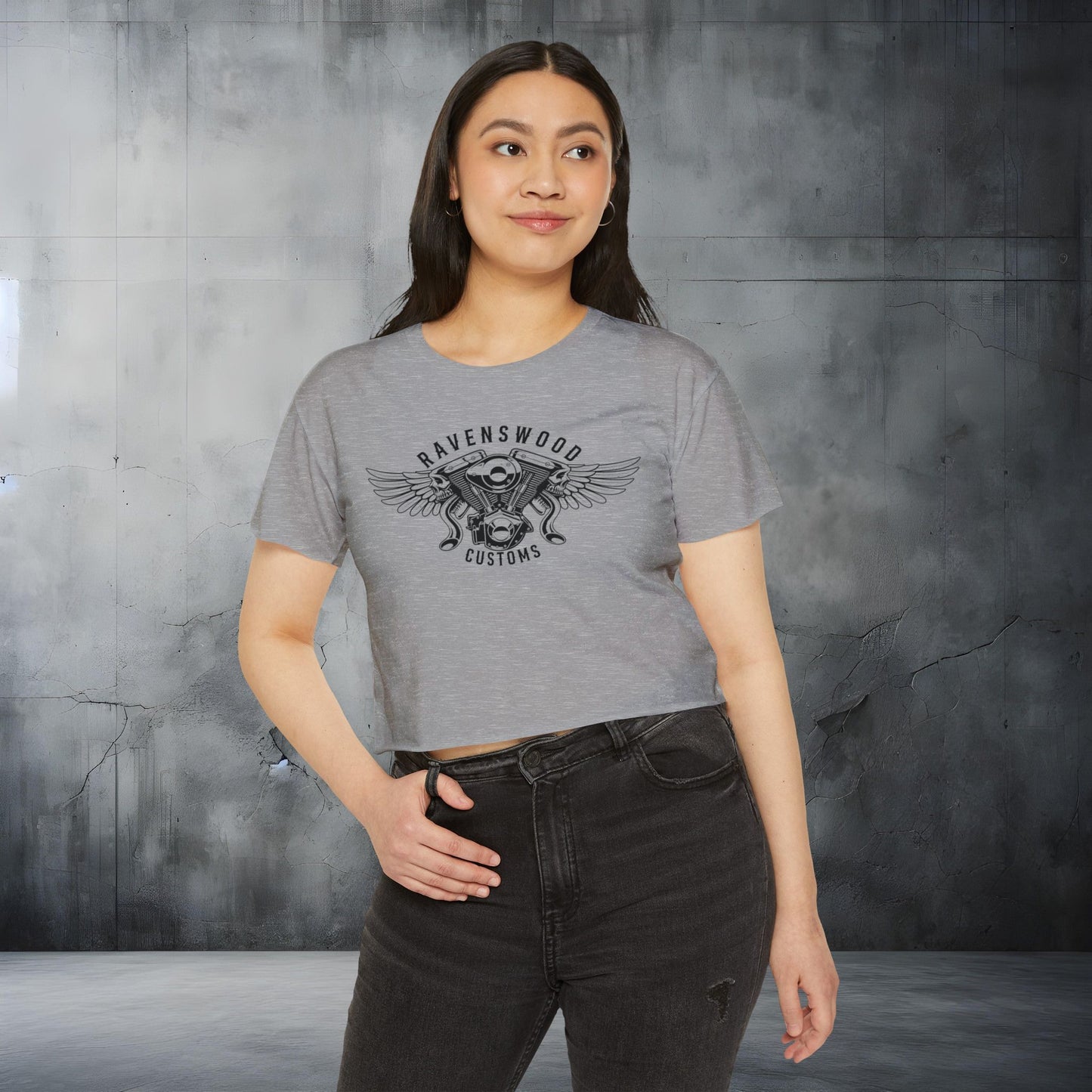 Ravenswood Customs Women's Festival Crop Top - Boho Chic Tee for Summer Events