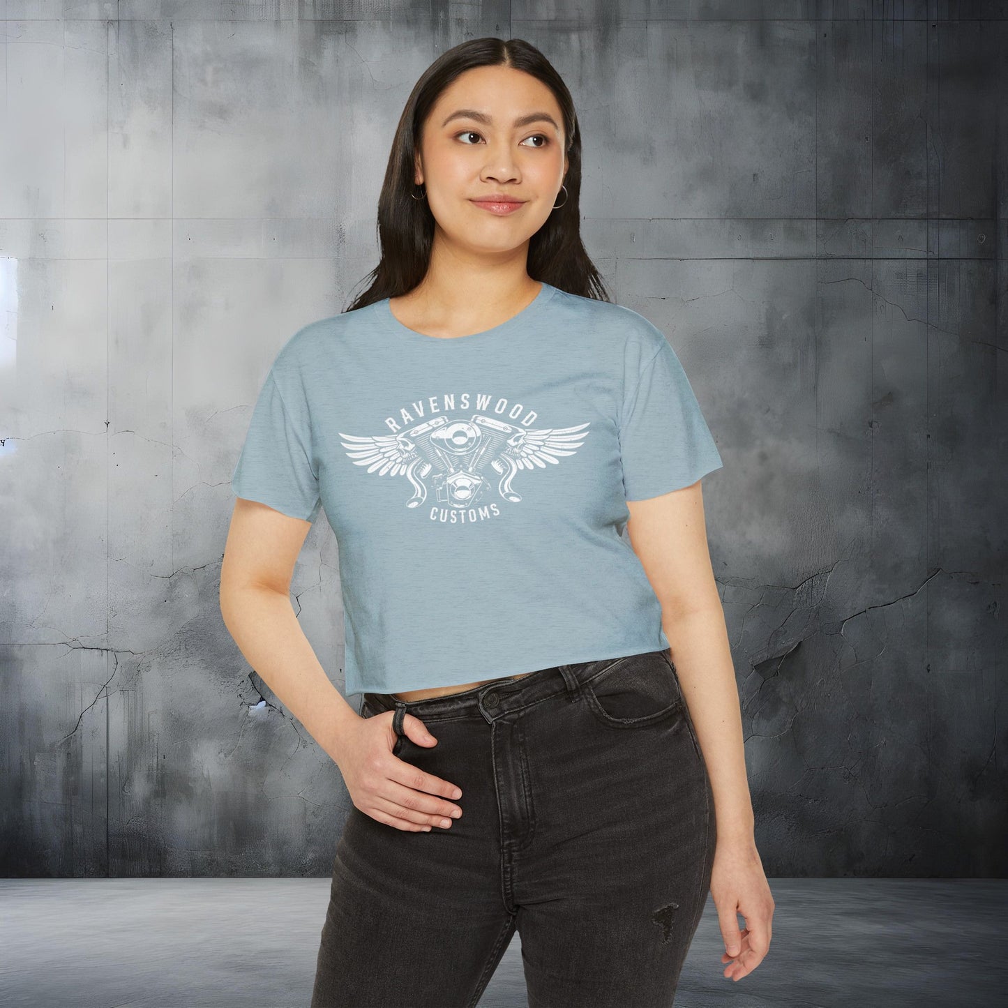 Ravenswood Customs Women's Festival Crop Top - Boho Chic Tee for Summer Events