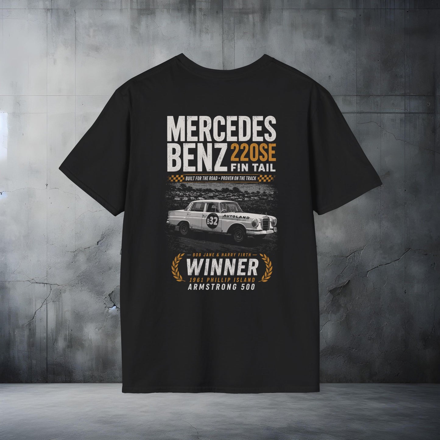 Mercedes Benz 220SE Fin Tail T-Shirt Vintage Classic Car Tee