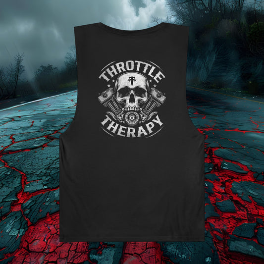 Throttle Therapy Unisex Tank - Edgy Motorcycle Graphic Tee