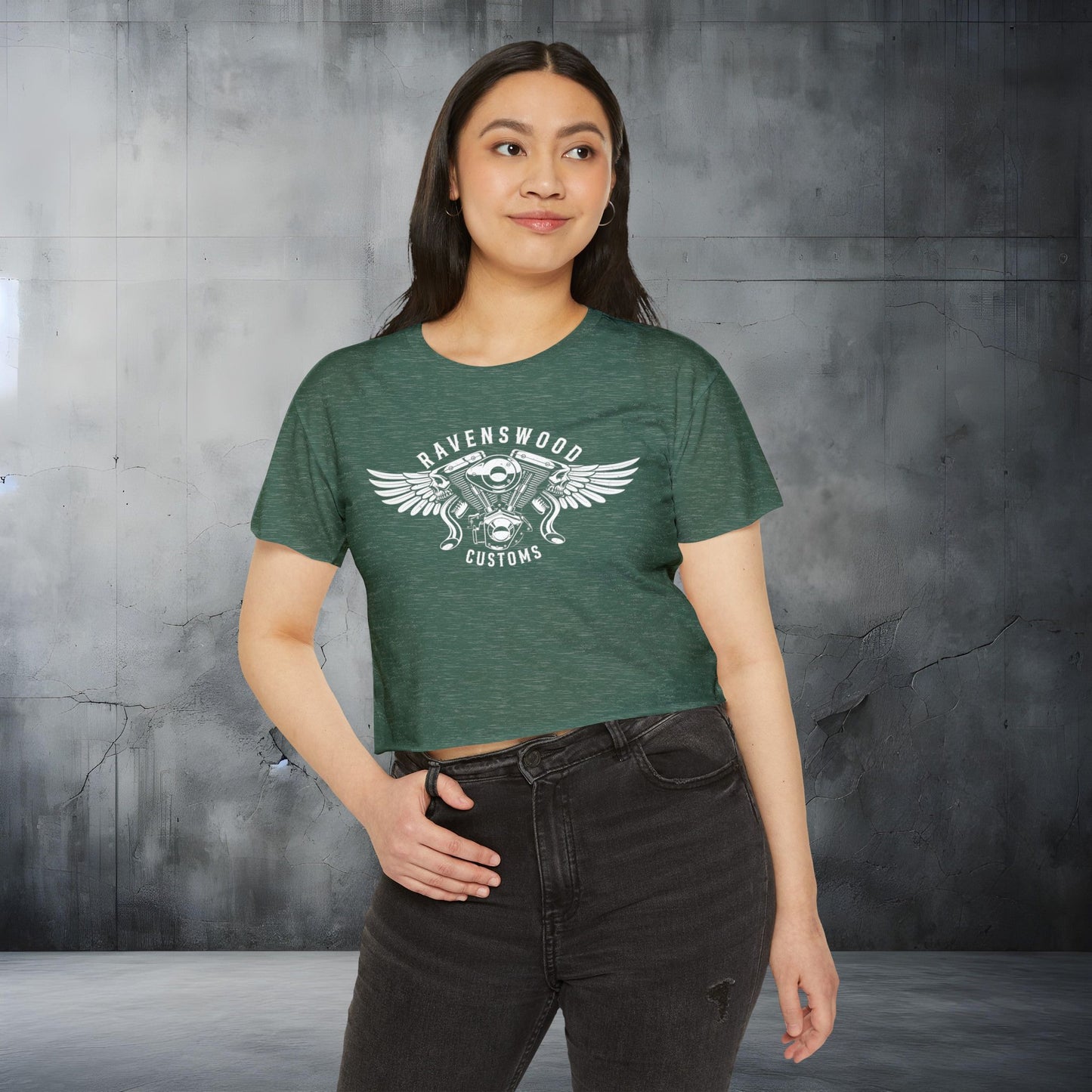 Ravenswood Customs Women's Festival Crop Top - Boho Chic Tee for Summer Events