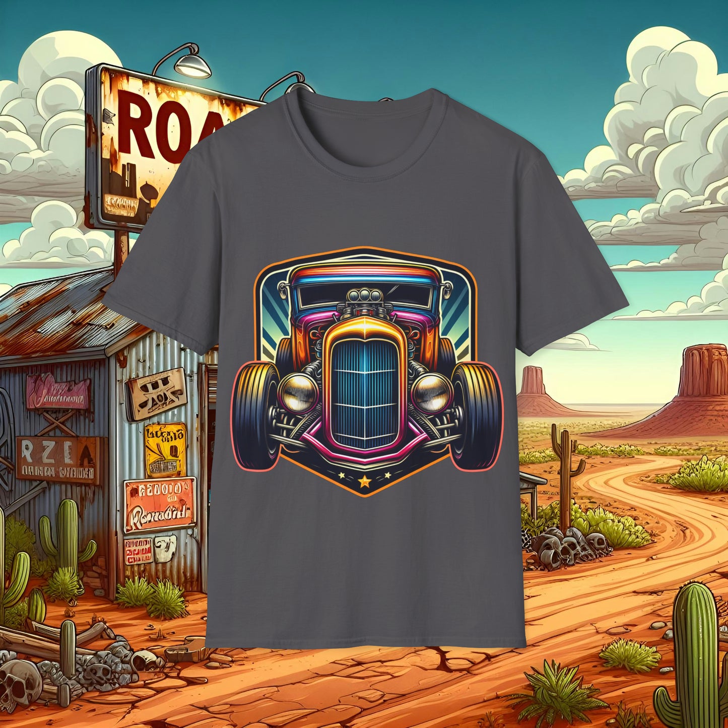 Toon Hot Rod 2 Unisex Softstyle T-Shirt