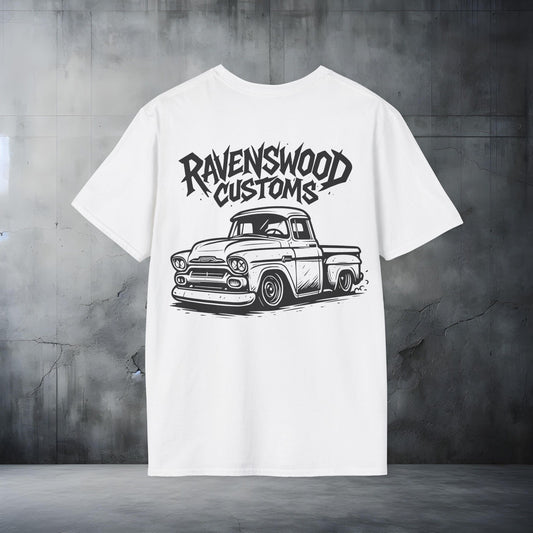 Ravenswood Customs Unisex Softstyle T-Shirt - Vintage Truck Design, Cool Graphic Tee