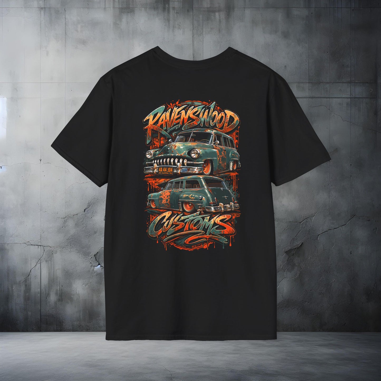 Ravenswood Customs 52 Chrysler wagon Classic Car Stack T-Shirt Vintage Muscle Car Graphic