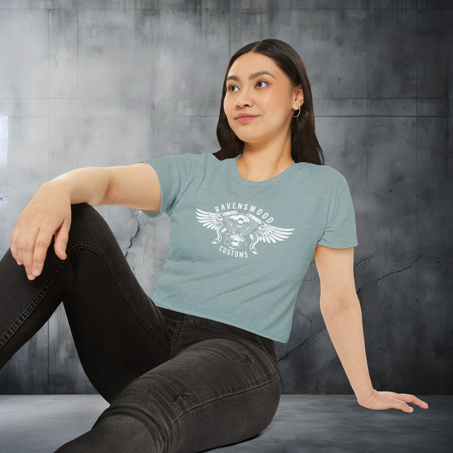 Ravenswood Customs Women's Festival Crop Top - Boho Chic Tee for Summer Events