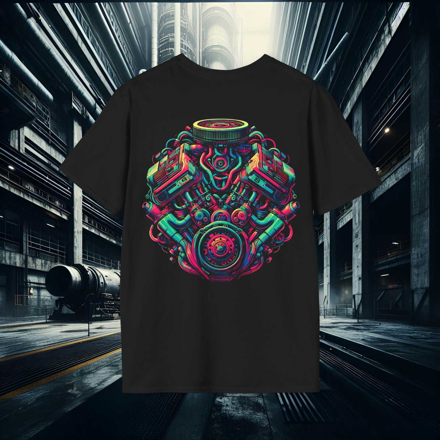 Vivid V8 Engine 3 Unisex Softstyle T-Shirt